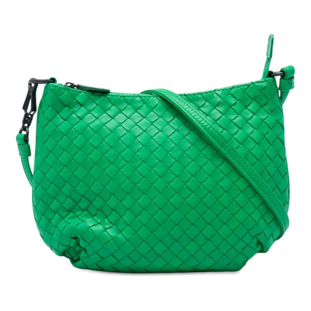 Green Bottega Veneta Nappa Intrecciato Shoulder Bag in Green Nappa leather from Designer Revival