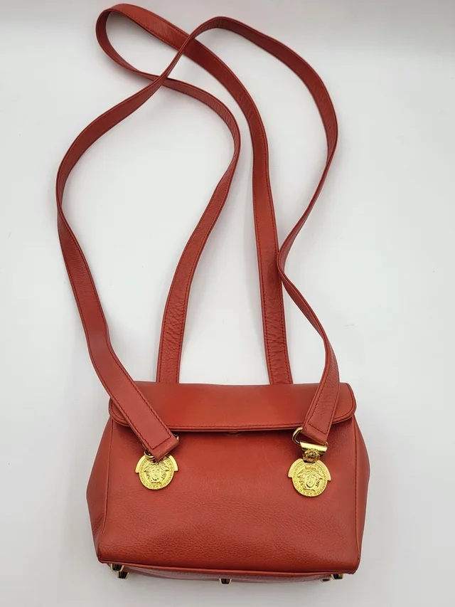 Versace Mini Leather Medusa Medallion Shoulder Bag, Authentic.. in red|brown Leather from Poshmark