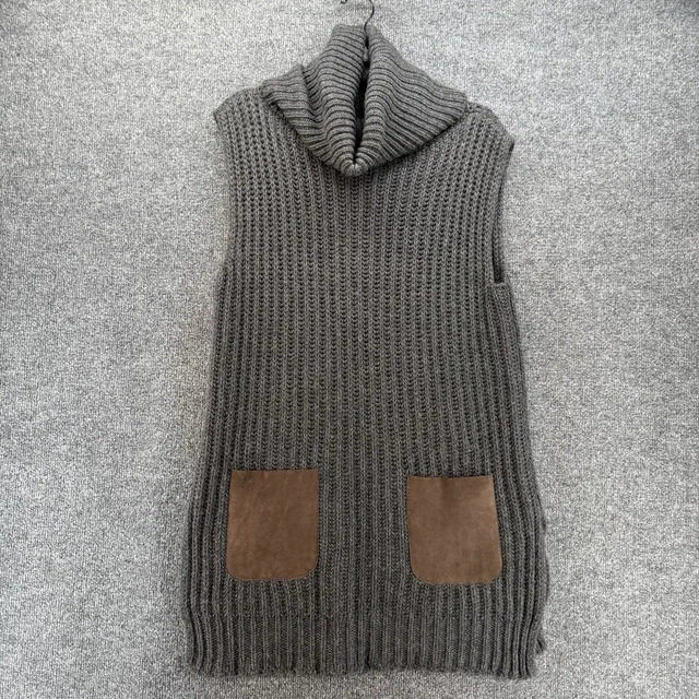 Jil Sander Sweater Womens M Turtleneck Tunic Wool Sleeveless Quiet Luxury Italy in gray Wool from Poshmark