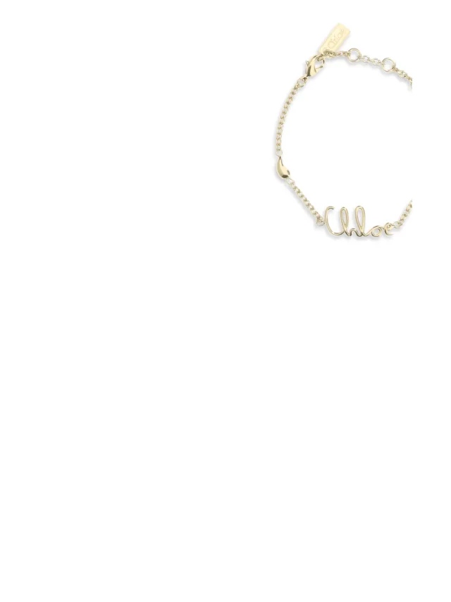 Chloé Logo-Pendant Link Chain Bracelet — Gold Brass Bracelets in Gold from HEWI, photo 3 of 3