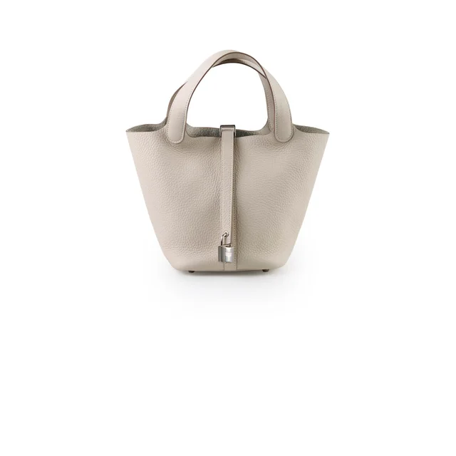 Hermès Picotin 18 Clemence Craie - Stamp K in White Clemence leather from The Purse Affair