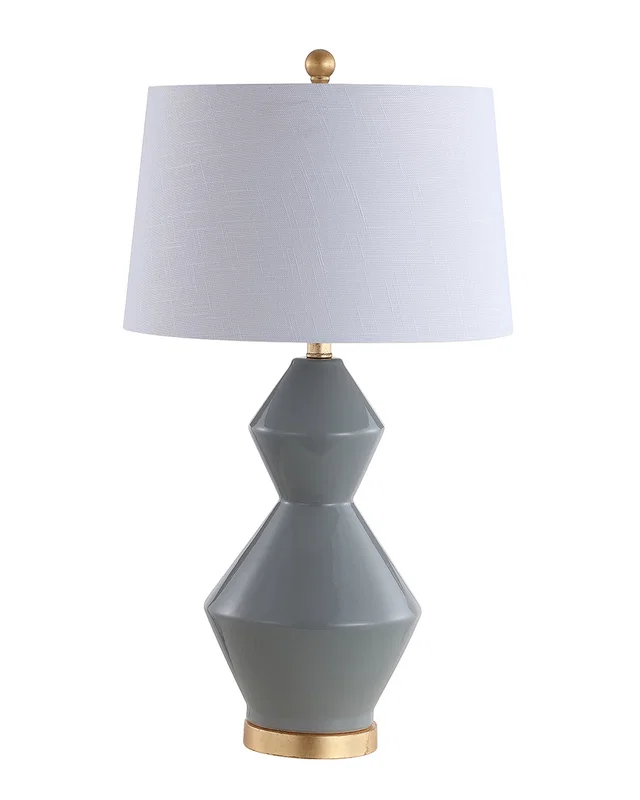 JONATHAN Y Alba 29in Geometric CeramicMetal LED Table Lamp Leaf, image 1 of 1 from Rue La La