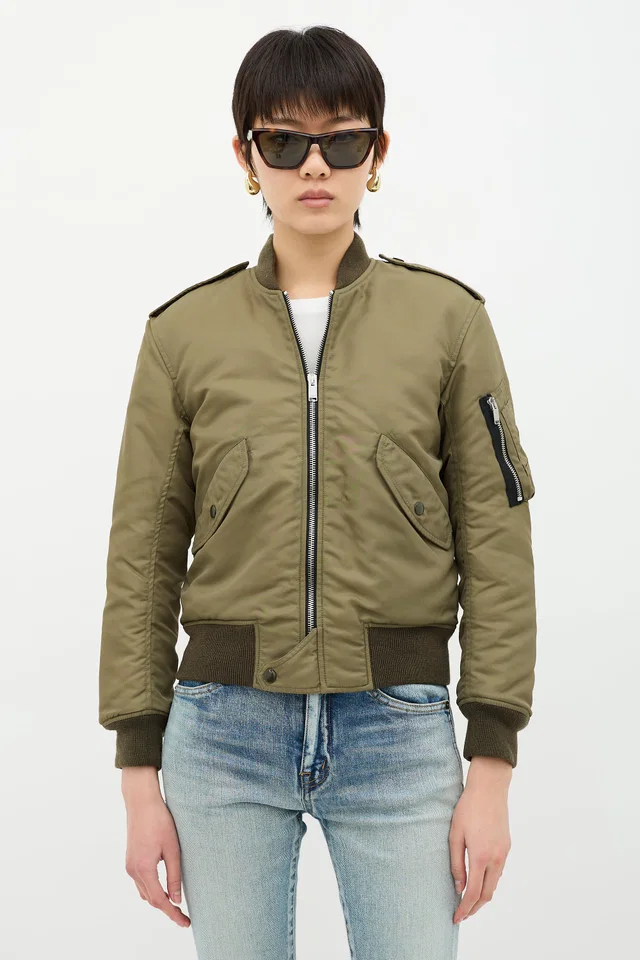 Saint Laurent 2017 Bomber Jacket in Wool from VSP Consignment