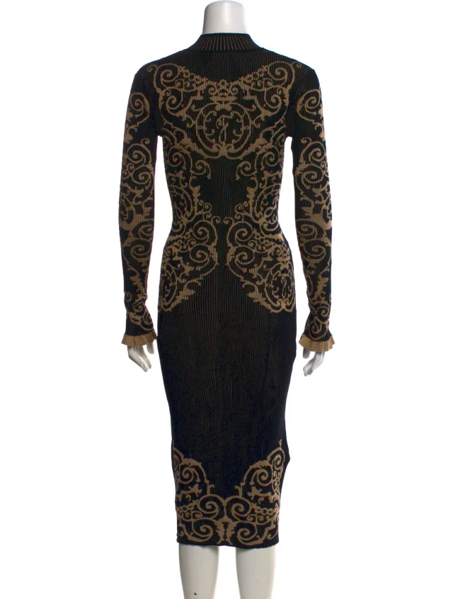 Fendi Patterned Midi Length Dress in black from The RealReal, photo 3 of 3