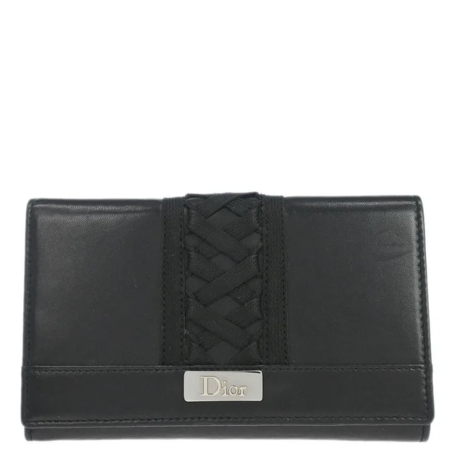 Dior Black Leather Admit It Wallet in Black Leather from AMORE Vintage Tokyo