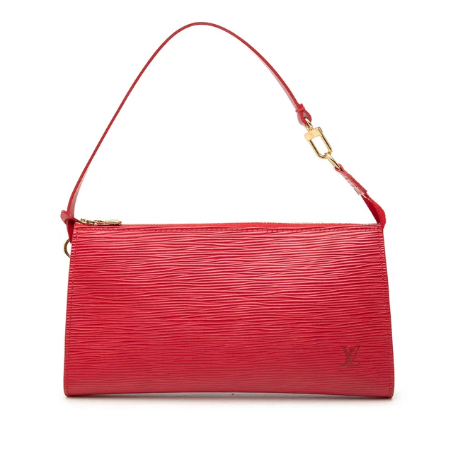 Red Louis Vuitton Epi Pochette Accessoires Shoulder Bag in Red Leather from Designer Revival