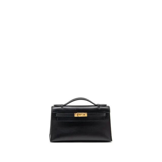 Hermès Kelly Pochette Swift Black GHW Stamp Y from EMIER