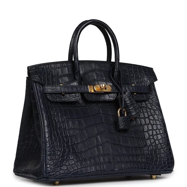 Hermès Birkin 25 Bleu Indigo Matte Alligator Gold Hardware in Blue Crocodile from Madison Avenue Couture, photo 2 of 2