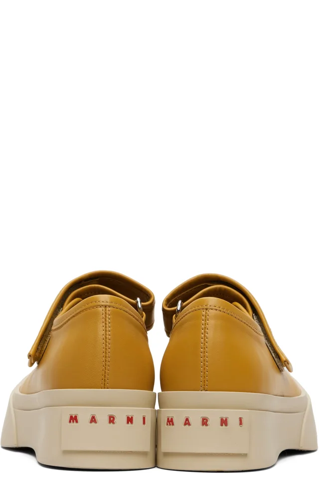 Marni Yellow Nappa Leather Mary Jane Ballerina Flats, photo 2 of 2 from SSENSE