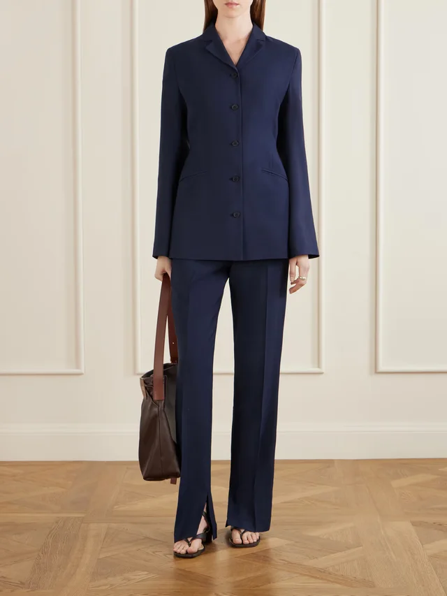 KALLMEYER Charlie woven mid-rise straight-leg pants in Blue, photo 2 of 2 from NET-A-PORTER (Canada)