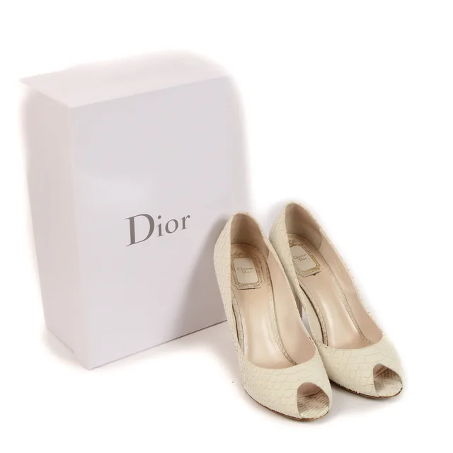 Miss Dior White Python Peep-toe Pumps - size 38.5 in White Python from Labellov, photo 2 of 2