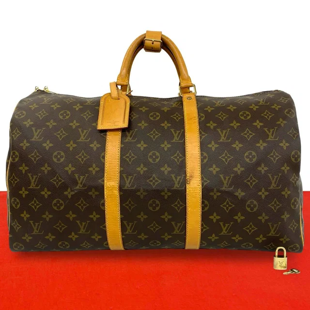 Louis Vuitton Vintage Keepall 50 Monogram Leather Boston Bag Brown in Brown Leather from The Reluxe