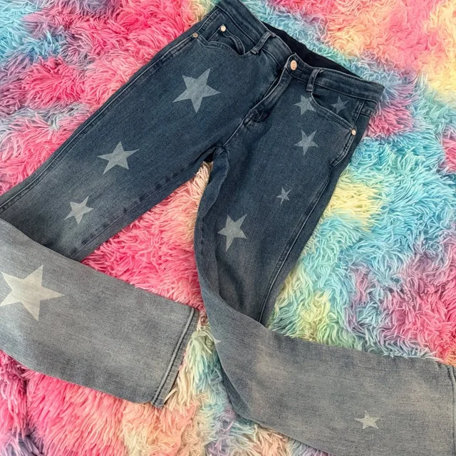 Stella McCartney Star Print Jeans Womens 27 Blue Straight Leg Italy in blue Denim from Poshmark