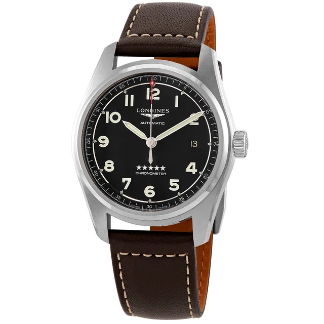 Longines Spirit Automatic Black Dial Mens Watch L3.810.4.53.0 in Black Leather from Jomashop.com