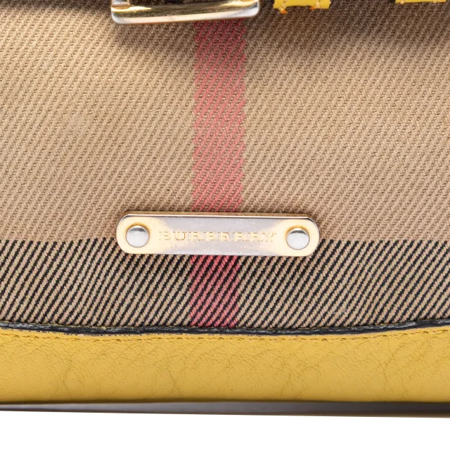 Beige Burberry House Check Canvas Bridle Langford Crossbody in Beige Canvas from Designer Revival, photo 5 of 6
