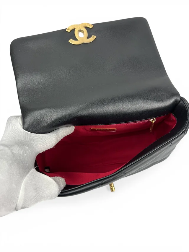 Chanel 19 Flap Bag Quilted Goatskin Small in Black Goatskin from Season 2 Consign, photo 1 of 1