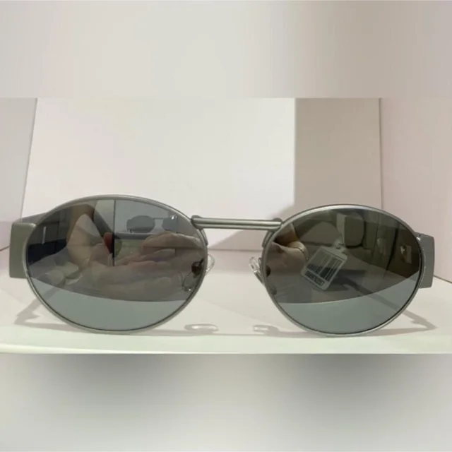 Versace Men's Sunglasses - Grey/Silver in silver|gray from Depop, photo 1 of 1
