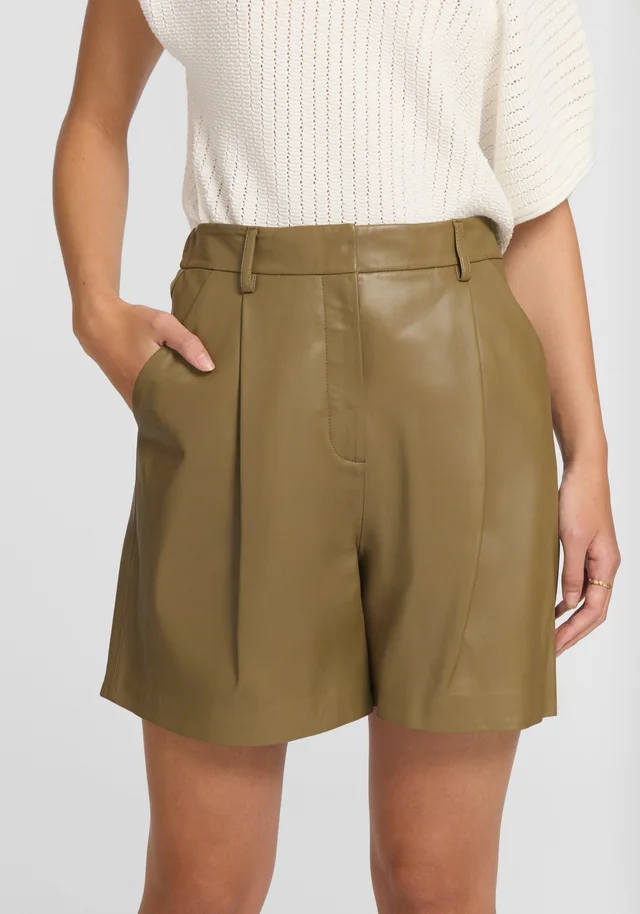 VIKTORIA & WOODS Vulture Leather Short in Green from Viktoria & Woods, photo 1 of 1