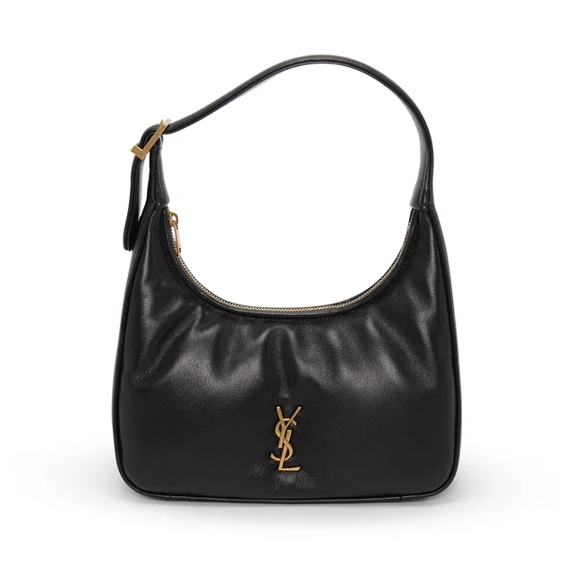 Saint Laurent Mini Calypso Hobo Bag in Black Lambskin from Blue Spinach