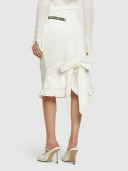 Cormio Pencil skirt with ruffles in 100% Cotton, photo 3 of 5 from LUISAVIAROMA