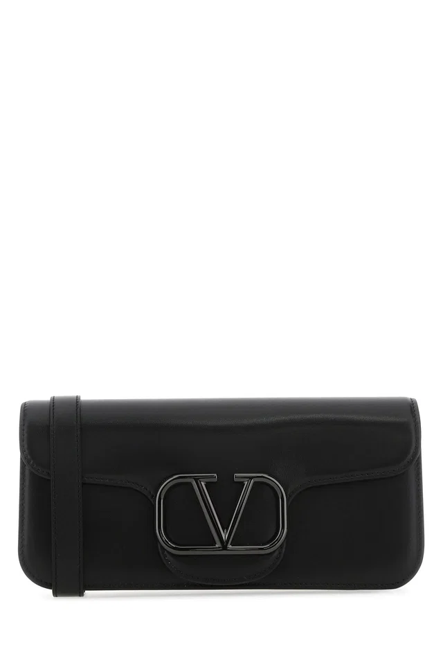 Valentino Garavani Shoulder Bag — Black Leather in Black Leather from HEWI