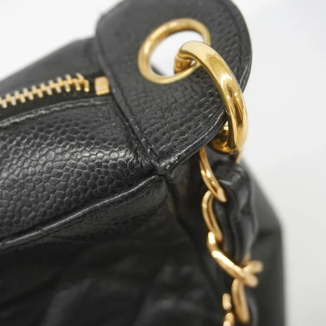 Chanel Shoulder Bag Quilted Caviar Leather Black Gold in Black Caviar leather from The Reluxe, photo 2 of 2