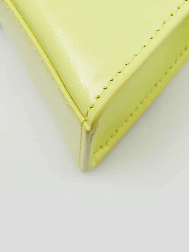 Balenciaga Smooth Leather Hourglass XS Top Handle Bag in Yellow Leather from Yoogis, photo 2 of 14
