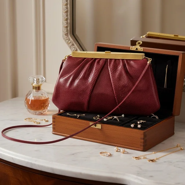 Judith Leiber Elegant Burgundy Clutch Bag in red from Poshmark