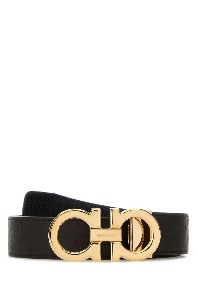 Ferragamo Tmoronero Belt — Black in Black Leather from HEWI