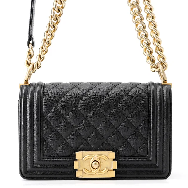 Boy Chanel ChainShoulder Bag BlackA67085 Caviar Leather Size 20 in Caviar leather from GALLERY RARE