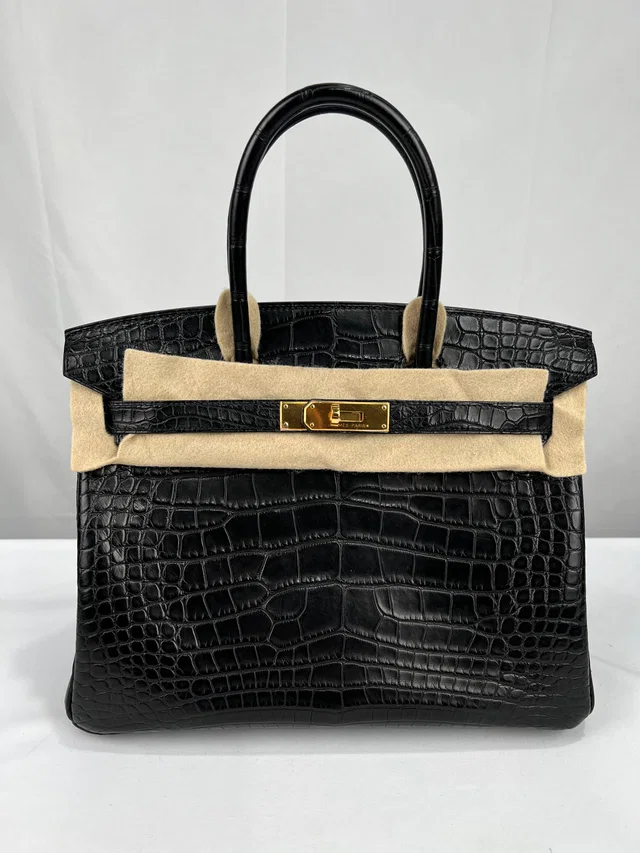 Hermès Birkin Black Alligator Matte Handbag in Black Crocodile from Luxury Promise