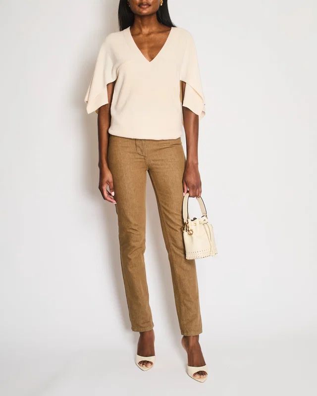 Hermès Brown High-Waisted Skinny Jeans Size FR 34 (UK 6) in Brown from Sellier