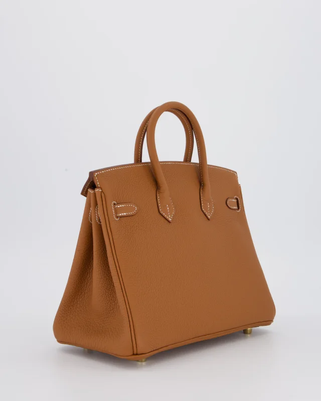 HOT* Hermès Birkin 25 Retourne Bag in Gold Togo leather from Sellier, photo 7 of 21