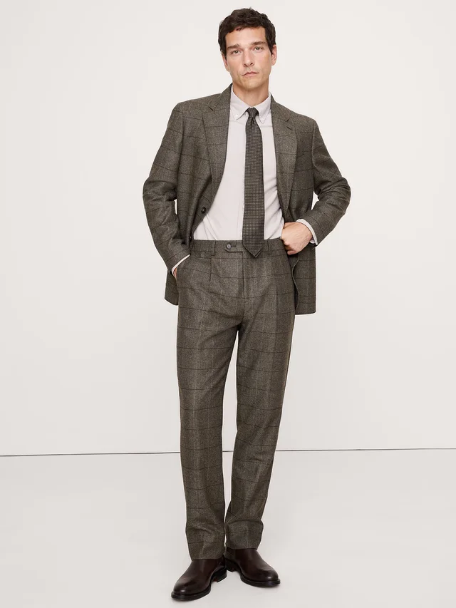 Banana Republic Italian Windowpane Suit Jacket in Brown Combo, photo 5 of 6 from Banana Republic (US)