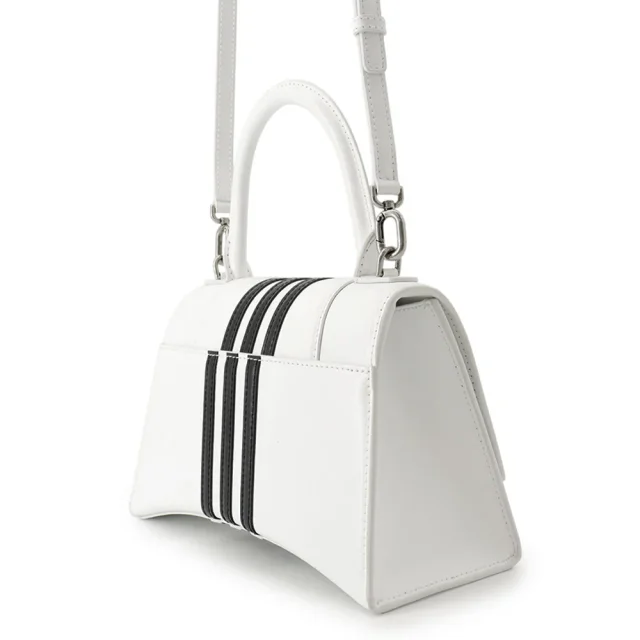 Balenciaga Adidas Collaboration Hourglass 2-Way Handbag White/Black593546 Leather Size Small in White Leather from GALLERY RARE, photo 2 of 19