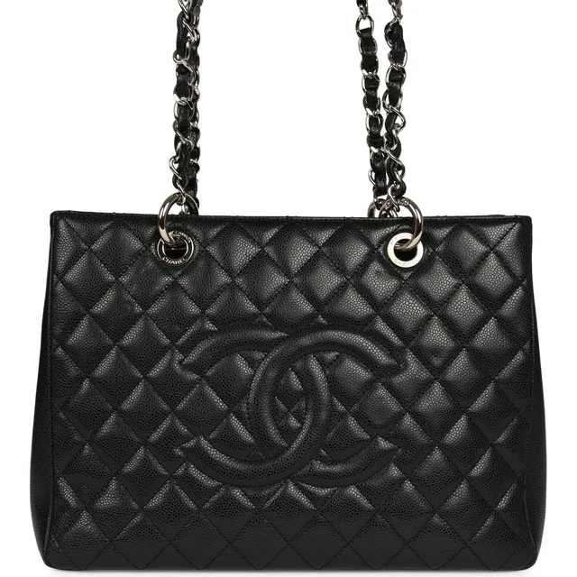 Chanel Grand Shopping Tote Black Caviar Silver Hardware in Black Caviar leather from Madison Avenue Couture