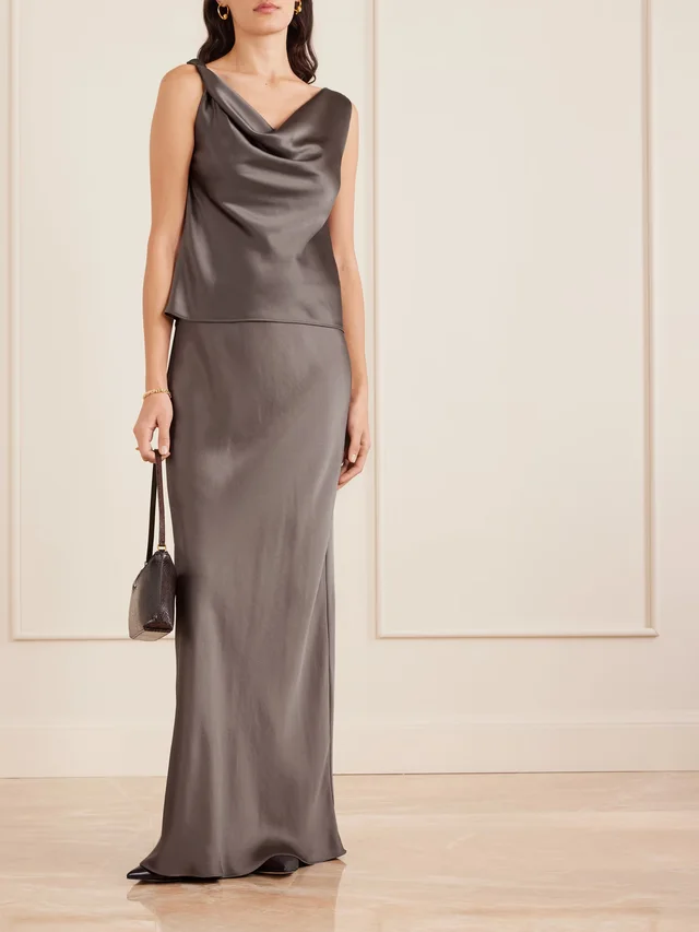 LESET Barb satin maxi skirt in Beige, photo 2 of 2 from NET-A-PORTER (Canada)