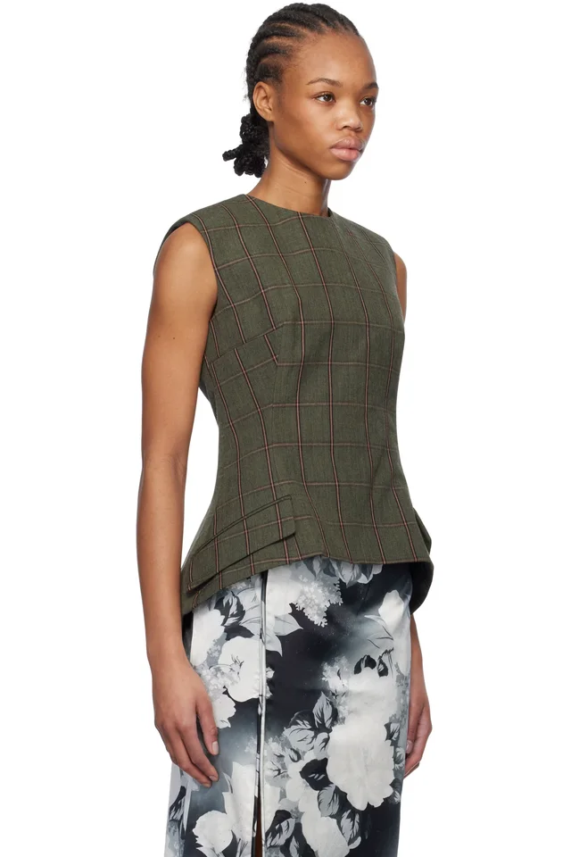 Meryll Rogge Khaki Blazer Top, photo 2 of 3 from SSENSE