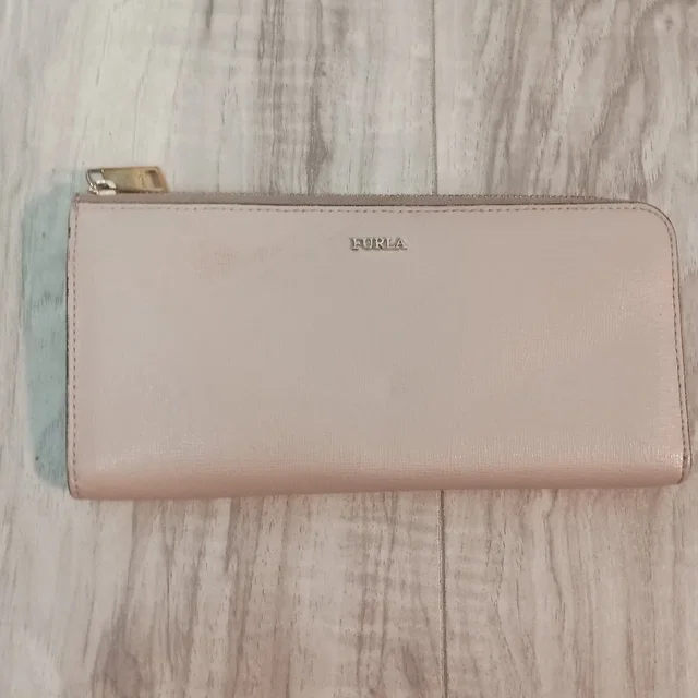 Furla Long Beige Leather Designer Zip Around Wallet in brown|pink|neutral Leather from Poshmark