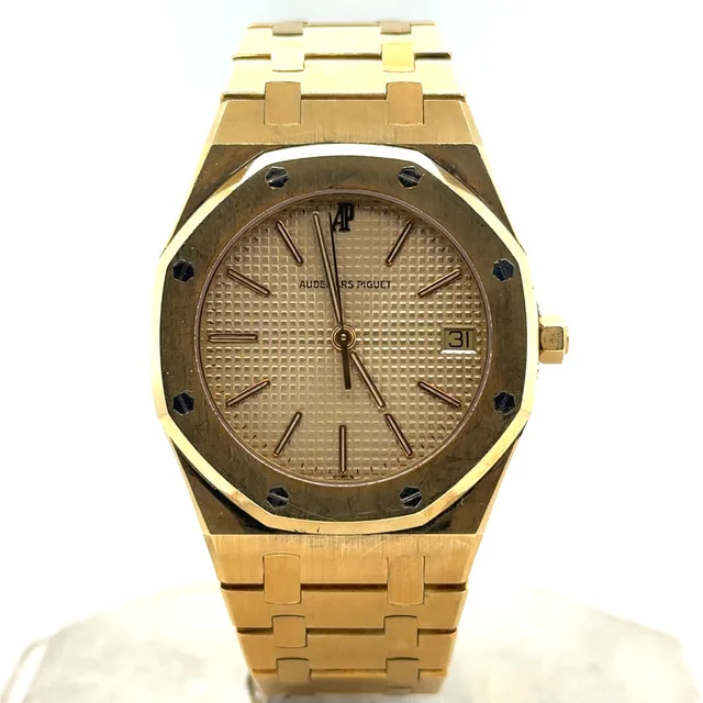 Audemars Piguet Royal Oak Quartz Champagne Dial Mens Watch 1391743 in yellow|gold|white|neutral from Jomashop.com
