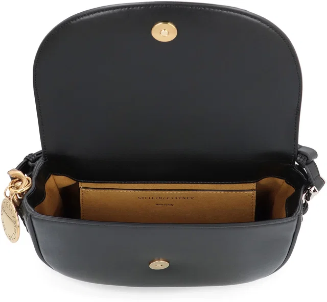 Stella McCartney Frayme Shoulder Bag — Black Polyamide in Black Suede from HEWI
