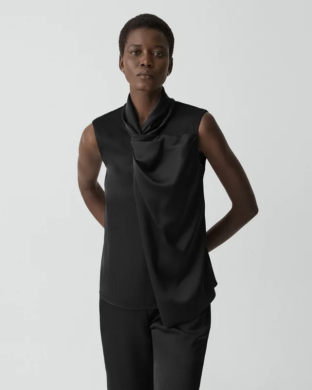 Theory Twisted Split Blouse in Satin from Theory, photo 1 of 1
