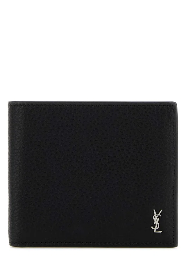 Saint Laurent Leather Wallet — Black in Black Leather from HEWI