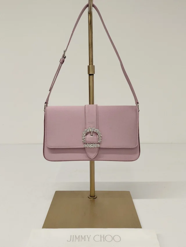 Jimmy Choo Women's Cheri Crystal Embellished Satin Shoulder Bag - Lavender in silver|blue|gray Satin from Poshmark