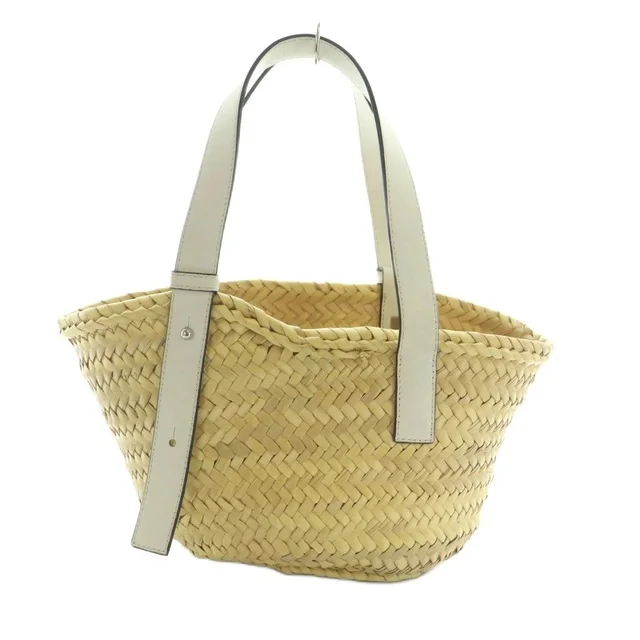 Loewe Basket Bag Palm Leaf Calfskin Handbag Beige White in white Calfskin from Poshmark