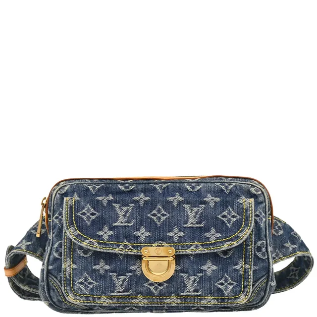 Louis Vuitton 2007 Blue Monogram Denim Bum Bag Waist Pouch M95347 in Blue Denim from AMORE Vintage Tokyo