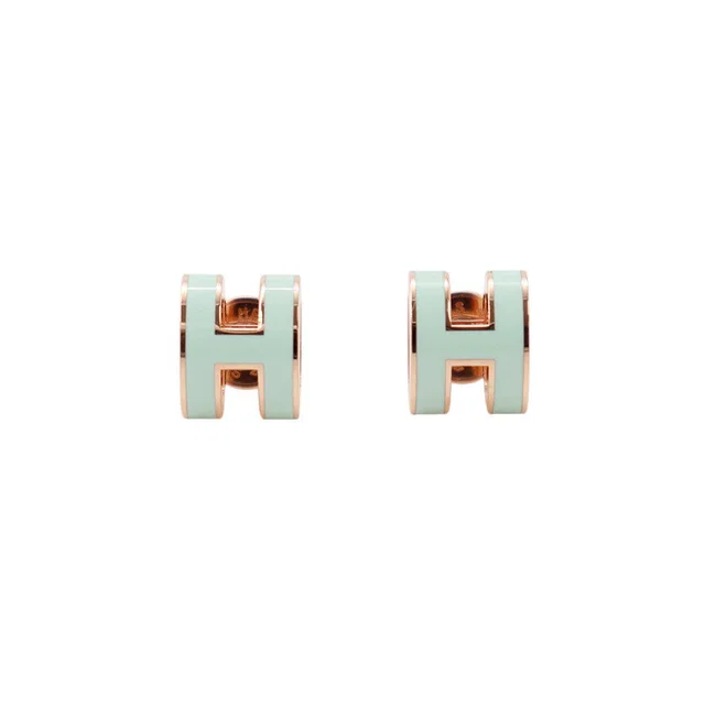 Hermès Pop Ash Earrings Size Mini VertPeppermint Metal Lacquer from GALLERY RARE