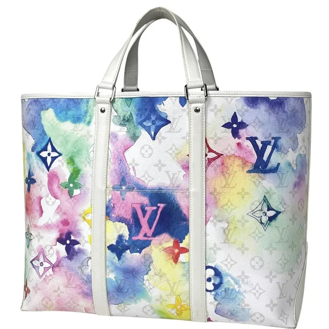 Louis Vuitton Weekend Tote Bag GM Monogram Water Color Multicolor White in White from The Reluxe