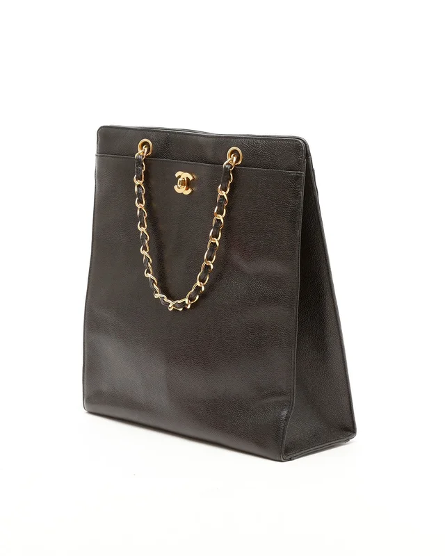 Chanel CC Caviar Tote Bag in Caviar leather from A Retro Tale, photo 2 of 11