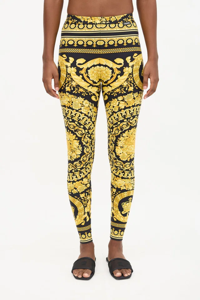 Versace Barocco Printed Legging in Multicolor Nylon from VSP Consignment